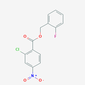 molecular formula C14H9ClFNO4 B3504776 2-fluorobenzyl 2-chloro-4-nitrobenzoate 