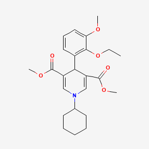 dimethyl 1-cyclohexyl-4-(2-ethoxy-3-methoxyphenyl)-1,4-dihydro-3,5-pyridinedicarboxylate