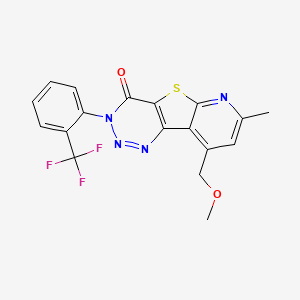 molecular formula C18H13F3N4O2S B3504824 9-(methoxymethyl)-7-methyl-3-[2-(trifluoromethyl)phenyl]pyrido[3',2':4,5]thieno[3,2-d][1,2,3]triazin-4(3H)-one 