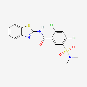 molecular formula C16H13Cl2N3O3S2 B3504825 N-1,3-benzothiazol-2-yl-2,4-dichloro-5-[(dimethylamino)sulfonyl]benzamide 