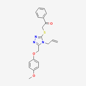 molecular formula C21H21N3O3S B3504837 2-({4-allyl-5-[(4-methoxyphenoxy)methyl]-4H-1,2,4-triazol-3-yl}thio)-1-phenylethanone 