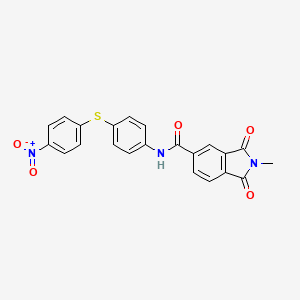 molecular formula C22H15N3O5S B3504838 2-methyl-N-{4-[(4-nitrophenyl)thio]phenyl}-1,3-dioxo-5-isoindolinecarboxamide 