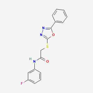 molecular formula C16H12FN3O2S B3504844 N-(3-fluorophenyl)-2-[(5-phenyl-1,3,4-oxadiazol-2-yl)sulfanyl]acetamide 