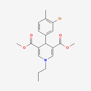 molecular formula C19H22BrNO4 B3504853 dimethyl 4-(3-bromo-4-methylphenyl)-1-propyl-1,4-dihydro-3,5-pyridinedicarboxylate 