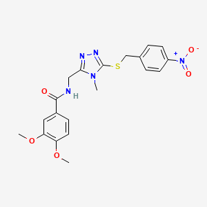 molecular formula C20H21N5O5S B3504881 3,4-dimethoxy-N-({4-methyl-5-[(4-nitrobenzyl)thio]-4H-1,2,4-triazol-3-yl}methyl)benzamide 