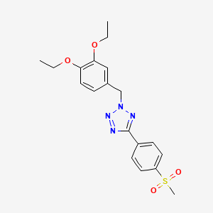 molecular formula C19H22N4O4S B3504888 2-(3,4-diethoxybenzyl)-5-[4-(methylsulfonyl)phenyl]-2H-tetrazole 