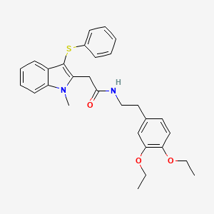 molecular formula C29H32N2O3S B3504897 N-[2-(3,4-diethoxyphenyl)ethyl]-2-[1-methyl-3-(phenylthio)-1H-indol-2-yl]acetamide 
