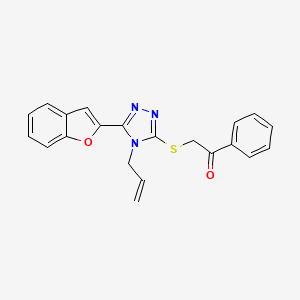 molecular formula C21H17N3O2S B3504905 2-{[4-allyl-5-(1-benzofuran-2-yl)-4H-1,2,4-triazol-3-yl]thio}-1-phenylethanone 