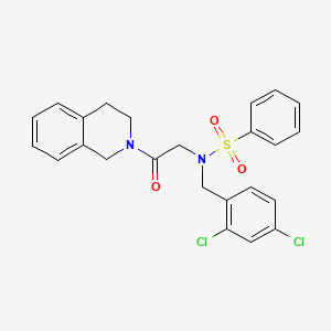 molecular formula C24H22Cl2N2O3S B3504907 N-(2,4-dichlorobenzyl)-N-[2-(3,4-dihydro-2(1H)-isoquinolinyl)-2-oxoethyl]benzenesulfonamide 
