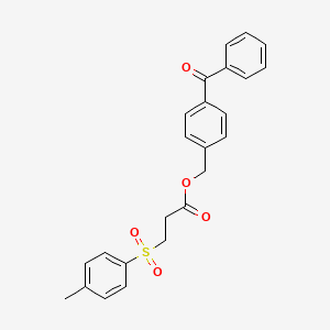 molecular formula C24H22O5S B3504913 4-benzoylbenzyl 3-[(4-methylphenyl)sulfonyl]propanoate 