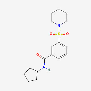 molecular formula C17H24N2O3S B3504916 N-cyclopentyl-3-(1-piperidinylsulfonyl)benzamide 