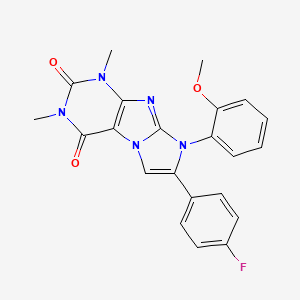 molecular formula C22H18FN5O3 B3504927 7-(4-fluorophenyl)-8-(2-methoxyphenyl)-1,3-dimethyl-1H-imidazo[2,1-f]purine-2,4(3H,8H)-dione 