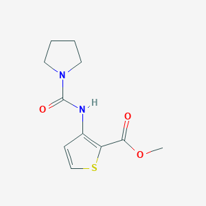 molecular formula C11H14N2O3S B3504933 methyl 3-[(1-pyrrolidinylcarbonyl)amino]-2-thiophenecarboxylate 