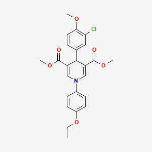 molecular formula C24H24ClNO6 B3504941 dimethyl 4-(3-chloro-4-methoxyphenyl)-1-(4-ethoxyphenyl)-1,4-dihydro-3,5-pyridinedicarboxylate 