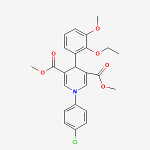 molecular formula C24H24ClNO6 B3504956 dimethyl 1-(4-chlorophenyl)-4-(2-ethoxy-3-methoxyphenyl)-1,4-dihydro-3,5-pyridinedicarboxylate 