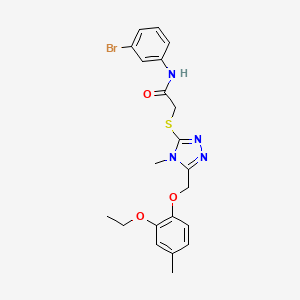 molecular formula C21H23BrN4O3S B3504963 N-(3-bromophenyl)-2-({5-[(2-ethoxy-4-methylphenoxy)methyl]-4-methyl-4H-1,2,4-triazol-3-yl}thio)acetamide 