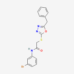 molecular formula C17H14BrN3O2S B3504969 2-[(5-benzyl-1,3,4-oxadiazol-2-yl)thio]-N-(3-bromophenyl)acetamide 