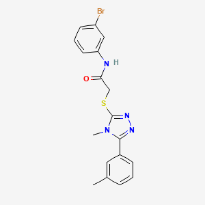molecular formula C18H17BrN4OS B3504983 N-(3-bromophenyl)-2-{[4-methyl-5-(3-methylphenyl)-4H-1,2,4-triazol-3-yl]thio}acetamide 