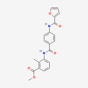 molecular formula C21H18N2O5 B3504994 methyl 3-{[4-(2-furoylamino)benzoyl]amino}-2-methylbenzoate 