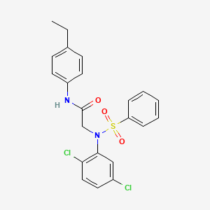 molecular formula C22H20Cl2N2O3S B3505004 N~2~-(2,5-dichlorophenyl)-N~1~-(4-ethylphenyl)-N~2~-(phenylsulfonyl)glycinamide 