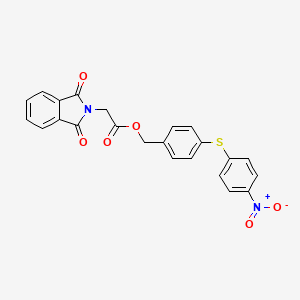 molecular formula C23H16N2O6S B3505007 4-[(4-nitrophenyl)thio]benzyl (1,3-dioxo-1,3-dihydro-2H-isoindol-2-yl)acetate 