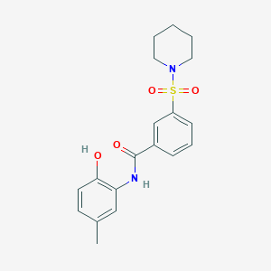 molecular formula C19H22N2O4S B3505016 N-(2-hydroxy-5-methylphenyl)-3-(1-piperidinylsulfonyl)benzamide 