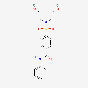 molecular formula C17H20N2O5S B3505017 4-{[bis(2-hydroxyethyl)amino]sulfonyl}-N-phenylbenzamide 