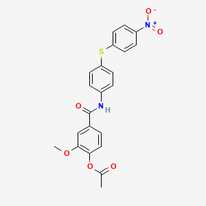 molecular formula C22H18N2O6S B3505034 2-methoxy-4-[({4-[(4-nitrophenyl)thio]phenyl}amino)carbonyl]phenyl acetate 