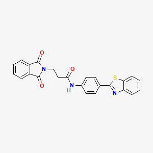 molecular formula C24H17N3O3S B3505056 N-[4-(1,3-benzothiazol-2-yl)phenyl]-3-(1,3-dioxo-1,3-dihydro-2H-isoindol-2-yl)propanamide 