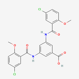 molecular formula C23H18Cl2N2O6 B3505064 3,5-bis[(5-chloro-2-methoxybenzoyl)amino]benzoic acid 