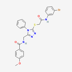 molecular formula C25H22BrN5O3S B3505084 N-{[5-({2-[(3-bromophenyl)amino]-2-oxoethyl}thio)-4-phenyl-4H-1,2,4-triazol-3-yl]methyl}-4-methoxybenzamide 