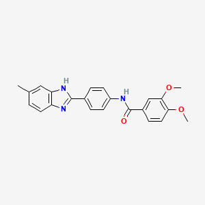 molecular formula C23H21N3O3 B3505086 3,4-dimethoxy-N-[4-(5-methyl-1H-benzimidazol-2-yl)phenyl]benzamide 