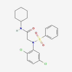 molecular formula C20H22Cl2N2O3S B3505123 N~1~-cyclohexyl-N~2~-(2,5-dichlorophenyl)-N~2~-(phenylsulfonyl)glycinamide 