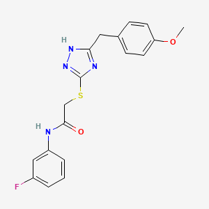 molecular formula C18H17FN4O2S B3505127 N-(3-fluorophenyl)-2-{[5-(4-methoxybenzyl)-4H-1,2,4-triazol-3-yl]thio}acetamide 