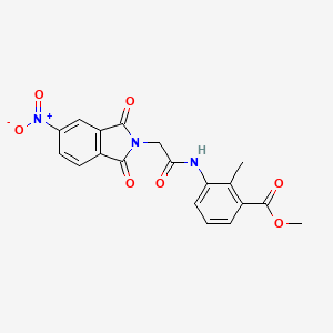 molecular formula C19H15N3O7 B3505138 methyl 2-methyl-3-{[(5-nitro-1,3-dioxo-1,3-dihydro-2H-isoindol-2-yl)acetyl]amino}benzoate 