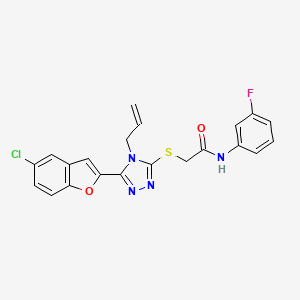 molecular formula C21H16ClFN4O2S B3505147 2-{[4-allyl-5-(5-chloro-1-benzofuran-2-yl)-4H-1,2,4-triazol-3-yl]thio}-N-(3-fluorophenyl)acetamide 
