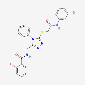 N-{[5-({2-[(3-bromophenyl)amino]-2-oxoethyl}thio)-4-phenyl-4H-1,2,4-triazol-3-yl]methyl}-2-fluorobenzamide