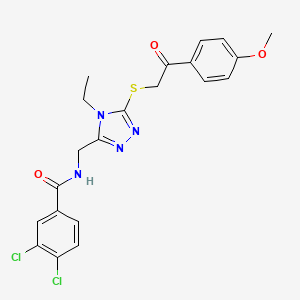 molecular formula C21H20Cl2N4O3S B3505185 3,4-dichloro-N-[(4-ethyl-5-{[2-(4-methoxyphenyl)-2-oxoethyl]thio}-4H-1,2,4-triazol-3-yl)methyl]benzamide 