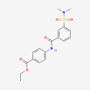molecular formula C18H20N2O5S B3505198 ethyl 4-({3-[(dimethylamino)sulfonyl]benzoyl}amino)benzoate 