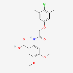 molecular formula C19H20ClNO6 B3505199 2-{[(4-chloro-3,5-dimethylphenoxy)acetyl]amino}-4,5-dimethoxybenzoic acid 