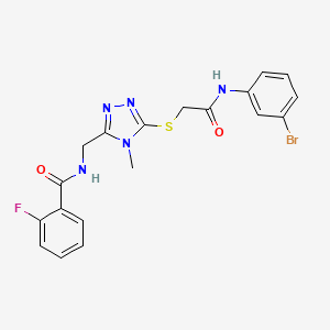 molecular formula C19H17BrFN5O2S B3505226 N-{[5-({2-[(3-bromophenyl)amino]-2-oxoethyl}thio)-4-methyl-4H-1,2,4-triazol-3-yl]methyl}-2-fluorobenzamide 