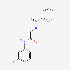 molecular formula C15H13ClN2O2 B3505233 N-{2-[(3-chlorophenyl)amino]-2-oxoethyl}benzamide 
