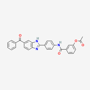 molecular formula C29H21N3O4 B3505235 3-({[4-(5-benzoyl-1H-benzimidazol-2-yl)phenyl]amino}carbonyl)phenyl acetate 