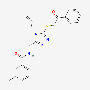 molecular formula C22H22N4O2S B3505253 N-({4-allyl-5-[(2-oxo-2-phenylethyl)thio]-4H-1,2,4-triazol-3-yl}methyl)-3-methylbenzamide 
