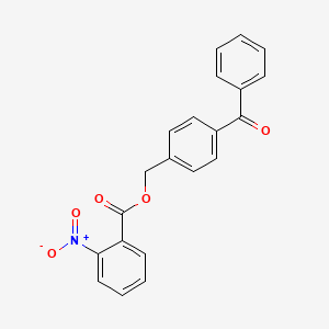 molecular formula C21H15NO5 B3505259 4-benzoylbenzyl 2-nitrobenzoate 