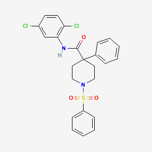 molecular formula C24H22Cl2N2O3S B3505266 N-(2,5-dichlorophenyl)-4-phenyl-1-(phenylsulfonyl)-4-piperidinecarboxamide 