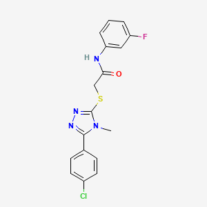 molecular formula C17H14ClFN4OS B3505276 2-{[5-(4-chlorophenyl)-4-methyl-4H-1,2,4-triazol-3-yl]thio}-N-(3-fluorophenyl)acetamide 