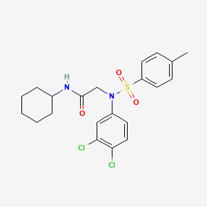molecular formula C21H24Cl2N2O3S B3505286 N~1~-cyclohexyl-N~2~-(3,4-dichlorophenyl)-N~2~-[(4-methylphenyl)sulfonyl]glycinamide 