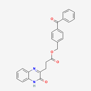 molecular formula C25H20N2O4 B3505290 4-benzoylbenzyl 3-(3-hydroxy-2-quinoxalinyl)propanoate 