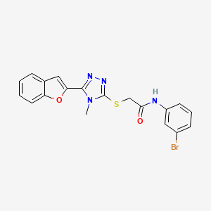 molecular formula C19H15BrN4O2S B3505311 2-{[5-(1-benzofuran-2-yl)-4-methyl-4H-1,2,4-triazol-3-yl]thio}-N-(3-bromophenyl)acetamide 